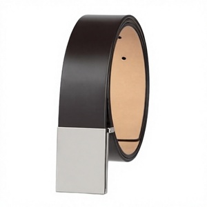 Cinturón de Cuero Genuino para Hombre, Hebilla Metálica con Cierre Automático Plateado, 3.5cm de Ancho, Impermeable y Duradero - Product Image 3
