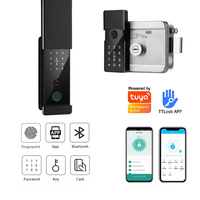 Cerradura Inteligente para Puerta Exterior con Huella Dactilar Biométrica, Desbloqueo por Botón, WiFi Tuya TTlock, Resistente al Agua
