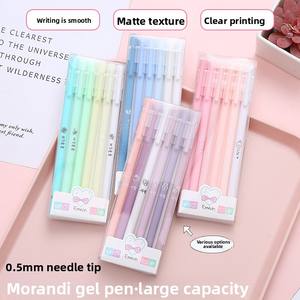 X615 Morandi 6er-Set neutrale schwarze Signatur-Gelschreiber 0,5 mm Blau Gold Rosa Rot Tinte Kunststoff B Schüler Schreibwaren Bürobedarf - Product Image 2