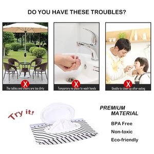 UIOWIO Contenant léger et jetable pour lingettes, pochette portable pour lingettes humides, support réutilisable et rechargeable pour lingettes de voyage pour bébé - Product Image 3