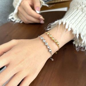 Dylam New Arrival Finest 925 Sterling Silver Link Chain Five Polished Surface <b>Beads</b> Pendant Bracelets for Women Jewelry - Product Image 2