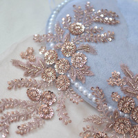Accessoires en dentelle à sequins perlés haute densité, motifs floraux, feuilles et branches, pour coiffes DIY, robes de mariée et tissus Xiuhe