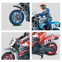 Moto télécommandée légère en PET, échelle 1:8, 2.4G, avec éclairage et suspension pour course à haute vitesse
