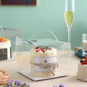 صندوق صغير شفاف للاستخدام مرة واحدة <span class=keywords><strong>2</strong></span> "<span class=keywords><strong>3</strong></span>" 4 "5", صندوق صغير لطيف للكعك مع مقابض - Product Image 2