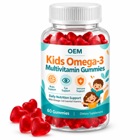 Clean Label Kids Omega 3 Multivitamine Gummies Pectine Gemengd Fruit voor Dagelijkse Voeding Vegan Vriendelijk Private Label Aanbod
