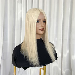 Cabello Europeo Virgen al Por Mayor de Fábrica, 5x6.5 Pulgadas # Sistema de Reemplazo Capilar con Base de Seda de Color Rubio 60, Topper Invisible - Product Image 4