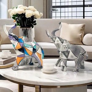 Lớn nóng bán sáng tạo graffiti thủ công mỹ nghệ nhựa Elephant đồ trang trí, cho nhà phòng khách lối vào TV Tủ trang trí - Product Image 3
