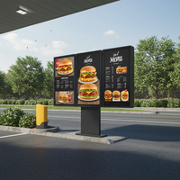 Panneaux de menu numériques extérieurs MWE 55 pouces, signalétique LCD résistante aux intempéries, solution publicitaire de nouvelle génération pour les drive-thru, animation