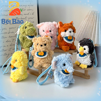 Porte-clés en peluche personnalisé avec logo, série d'animaux en peluche doux et moelleux de 4 pouces, faits main au crochet, breloque de sac, jouets en peluche