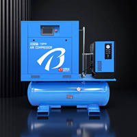 Kompresor udara 7.5 KW 8 bar -13 bar 10HP, empat dalam satu ruang hemat kompresor udara untuk memotong Laser dan perbaikan otomatis