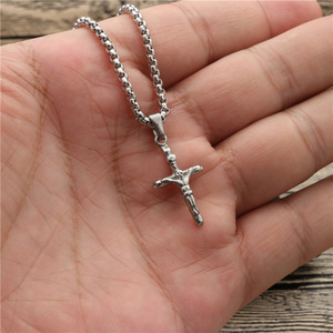 Stainless Steel <b>Cross</b> Pendant Necklace Unisex Fashion Jewelry Gift For Men Women Students Couples - Product Image 3