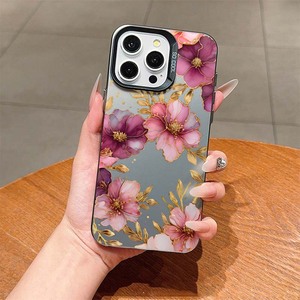 Funda de teléfono móvil de TPU para PC con llave de plata galvanizada con estampado de flores rosas grandes para <span class=keywords><strong>Iphone</strong></span> X Xr Xs Max 11 12 <span class=keywords><strong>13</strong></span> 14 15 16 17 Air - Product Image 3
