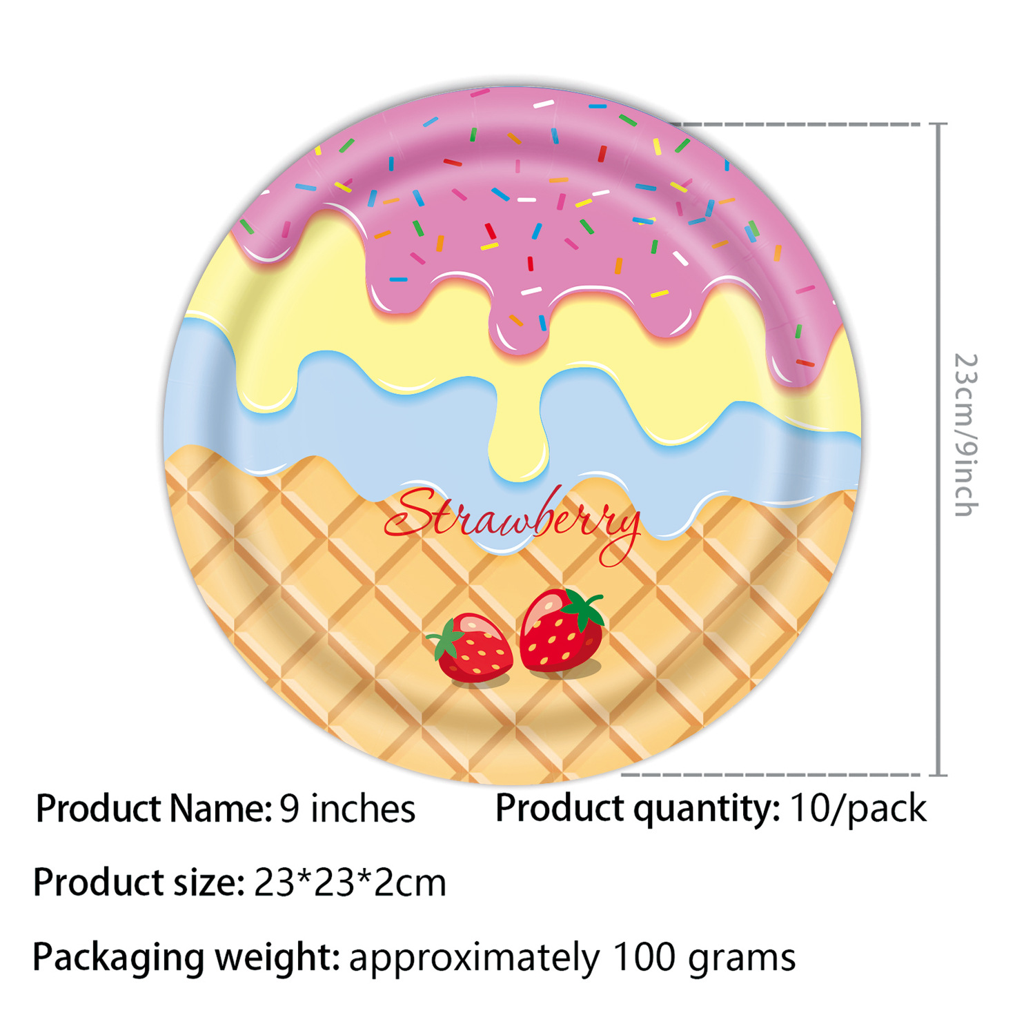 Plato de papel de 9 pulgadas * 10 unidades