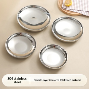 Assiette Ronde en Acier Inoxydable 304 Poli Miroir, Plateau de Service pour Pizza, Cuisine Domestique, Camping, Barbecue, Décoration, Organisateur, Plateau de Rangement - Product Image 4