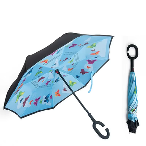 Low MOQ Wholesale Cheapest High Quality Full Printing Decorative Invert Umbrella with logo Branded Car Umbrella