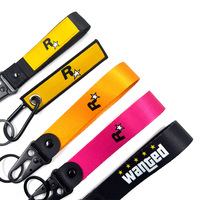 Porte-clés tissé brodé pour voiture, bracelet de poignet, pendentif de moto, impression par transfert thermique, cordon de clé portable
