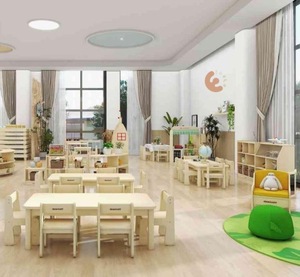 Ensemble de meubles de garderie Eibele à prix abordable, ensemble de meubles de maternelle en bois, design de salle de classe pour enfants - Product Image 1