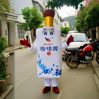 Costumes de mascotte personnalisés en forme de bouteille de vin de dessin animé par le fabricant Shengye pour les événements d'entreprise, les entreprises, les événements d'entreprise, l'image de marque, la mascotte