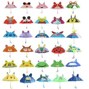 Paraguas Infantil con Diseño <span class=keywords><strong>de</strong></span> Cabeza <span class=keywords><strong>de</strong></span> Tigre, Mango Largo, 10 Varillas, Apertura Automática, Tela Pongee, para Niños y Escolares - Product Image 4