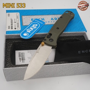 Cuchillos de Bolsillo Tácticos BUGOUT MINI533Custom OEM con Hojas S30V Drop Point para Camping, Mango de Fibra de Vidrio y Nylon, Grado Industrial ODM - Product Image 1