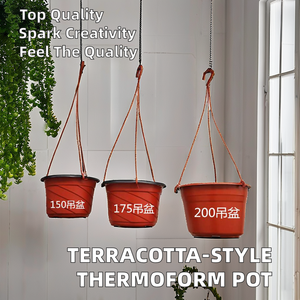 <span class=keywords><strong>Maceta</strong></span> de plástico de terracota termoformado de diseño minimalista, Kit de <span class=keywords><strong>maceta</strong></span> pequeña para el hogar para guardería, jardín, uso colgante - Product Image 3