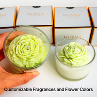 Lilin Aroma Bunga Buatan Tangan dari Lilin Kedelai Alami dengan Sumbu Kapas, Warna & Aroma Sesuai Pesanan, Lilin dalam Stoples Kaca untuk Dekorasi Rumah & Hadiah