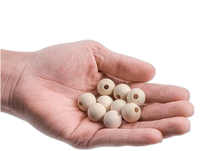 ลูกปัดไม้ธรรมชาติที่ยังไม่เสร็จสำหรับการทำเครื่องประดับ macrame และตกแต่งบ้านไร่งานฝีมือแบบ DIY มีหลายขนาดรูปวงรีพวงมาลัยจำนวนมาก - Product Image 2