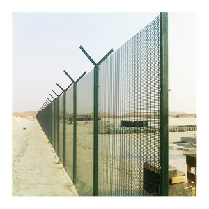 Y Post 358 Mesh Fence Netting Perimeter For Parks Hot Galvanized 358 Wire On Top Fence For Prison