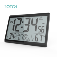 Reloj de Pared Atómico Jumbo, con Soporte de Mesa, Cuarzo, Calendario Digital, Alarma, Funciona con Batería, para Uso en Exteriores, Reloj RCC WWVB