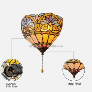 Lámpara de Pared LED de 1 Luz Estilo Tiffany con Pantalla de Vidrio Tintado Vintage, Moderna, para Cabecera, Pasillo, con Haz de Luz de 360° - Product Image 5
