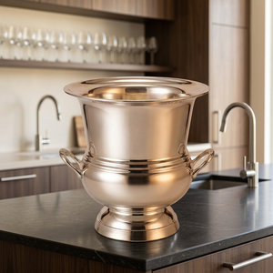 <b>Silver</b> Plated Brass Classic Durable <b>Ice</b> <b>Bucket</b> for Party - Product Image 4