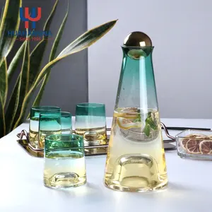 Glass Water Carafe Set with Wooden Ball Stopper