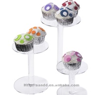 Support à cupcakes rond en acrylique transparent, support à gâteau robuste, présentoir à desserts