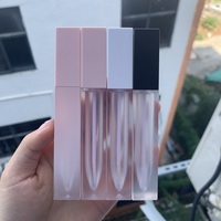 Emballage carré transparent pour gloss à lèvres, tube vide personnalisé pour cosmétiques, conteneur en plastique de haute qualité pour rouge à lèvres liquide