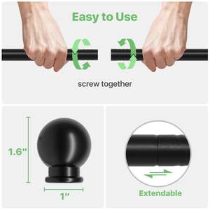 Tringles à rideaux de <span class=keywords><strong>douche</strong></span> décoratives modernes, faciles à utiliser, en acier, longues, solides, à faire soi-même, et accessoires pour l'espace de vie à la maison - Product Image 5