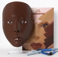 Masque de Modélisation pour Débutants en Silicone et Cuir, Panneau d'Entraînement au Maquillage Complet du Visage, Outil d'Entraînement au Maquillage