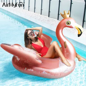 AirMyFun matras air dewasa, tikar Flamingo berenang Logo kustom pelampung tiup untuk dewasa