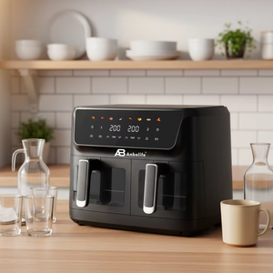 <span class=keywords><strong>Friteuse</strong></span> à air Anbolife 9L grande capacité 2400W haute puissance avec écran tactile et contrôle numérique, 6 préréglages et menus rapides pour usage familial - Product Image 4
