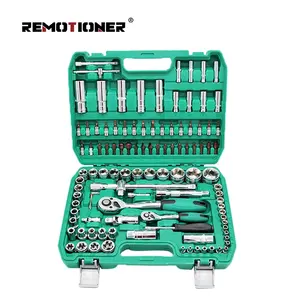 Professional 108pcs Hand Tool Kit 1/4 "& 1/2" Socket Wrench Set Auto Repair Tool With Blow Case