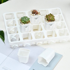 Nouveau <span class=keywords><strong>pot</strong></span> de fleurs carré moderne en plastique avec système d'auto-arrosage pour plantes succulentes, avec couvercle extérieur intégré pour le stockage de l'eau - Product Image 6