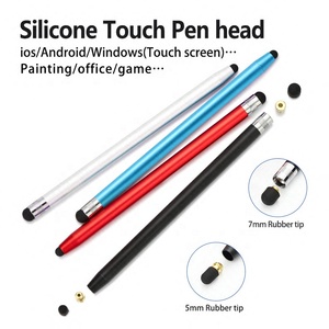 DIHAO ปากกาสัมผัสอเนกประสงค์ 2-in-1 หัวยางแบบ Capacitive สำหรับ <span class=keywords><strong>Xiaomi</strong></span> สำหรับ Huawei อะไหล่เปลี่ยนหัวปากกาซิลิโคน โลหะ พลาสติก - Product Image 2