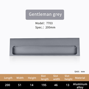 Gagang Furnitur Minimalis Modern Tersembunyi dari Aluminium Alloy untuk Lemari, Laci, dan Pakaian - Product Image 5