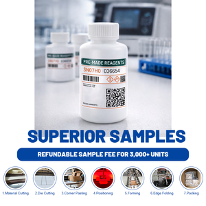 Étiquettes personnalisées pour flacons de réactifs avec <span class=keywords><strong>code</strong></span> QR et <span class=keywords><strong>code</strong></span>-barres pour la traçabilité en laboratoire et l'identification des échantillons - Product Image 3