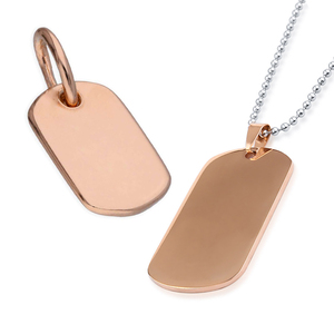 Etiqueta de identificación personalizada para mascotas, logo de metal de oro rosa, regalo de promoción, grabado láser de acero inoxidable, etiqueta de perro en blanco - Product Image 1
