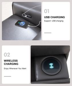 MANWAH चीयर्स गर्म बिक्री एल आकार चमड़े पावर झुकनेवाला सोफे कोच लाउंज के साथ एलईडी प्रकाश कप धारक और वायरलेस चार्ज - Product Image 6