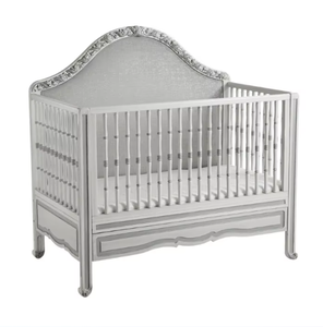 Luxury Traditional Solid Wood Baby Crib with Soft Tufted Headboard for Babies and Kids Bedroom Furniture - Product Image 4