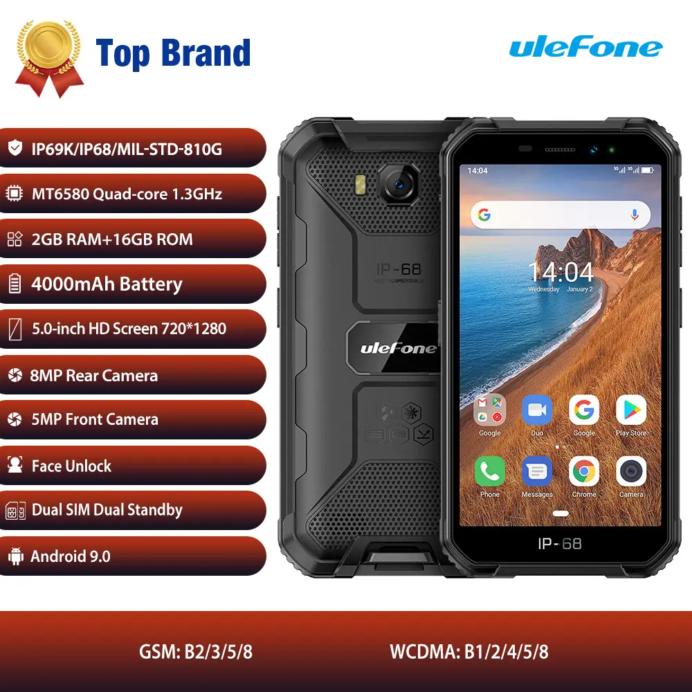 New Arrival original Ulefone Armor X6 Rugged Phone, 2GB+16GB Unlocked Cell Phone Android Phone
