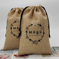 Sac d'emballage de champignons en Jute avec Logo personnalisé, sac à cordon en Jute pour le stockage des aliments