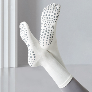 Calcetines de Yoga Profesionales hasta la Pantorrilla para Mujer, con Cinco Dedos, Suela Antideslizante de Silicona, Secado Rápido, para Entrenamientos en Estudio de Yoga - Product Image 4