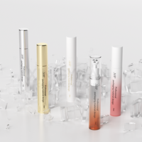 XINGYUAN Bouteille de crème pour les yeux sous vide à pompe sans air personnalisée de 10ml avec boule de massage en acier sérum pour le visage tube cosmétique de soins de la peau